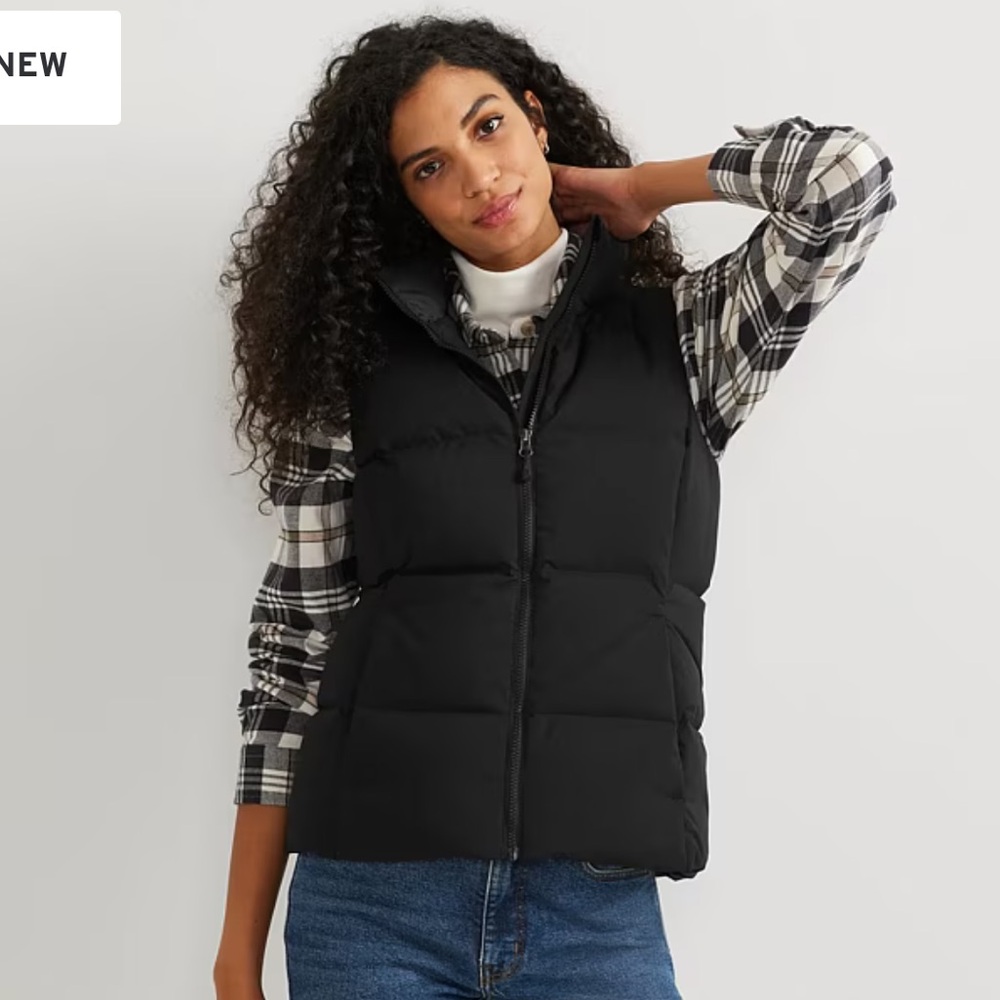 Eddie Bauer Women's Premium Goose‎ Down 650 Fill Downlight Vest Sz 2X Black NWT